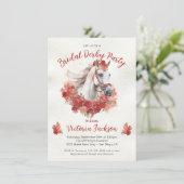 Waterverf wit paard rozen Derby Vrijgezellenfeest Kaart (Staand voorkant)