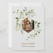 Waterverf Witte bessen Merry Bright Feestdagenkaart (Voorkant)