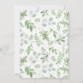 Waterverf Witte bloemen en groen Bar Mitzvah Kaart (Achterkant)