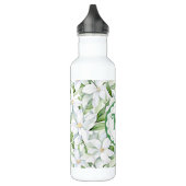  Waterverf witte bloemen gepersonaliseerd Waterfles (Links)