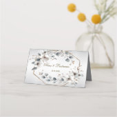 Waterverf Witte Bloemen Gouden Lijst Zilver Blauwg (Achterkant)