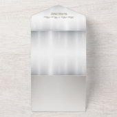 Waterverf Witte Bloemen Gouden Lijst Zilver Blauwg All In One Uitnodiging (Buitenkant)