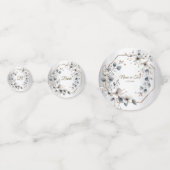 Waterverf Witte Bloemen Gouden Lijst Zilver Blauwg Confetti (Voorkanten)