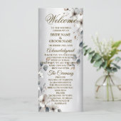 Waterverf Witte Bloemen Gouden Lijst Zilveren brui Programma (Staand voorkant)