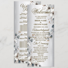 Waterverf Witte Bloemen Gouden Lijst Zilveren brui Programma