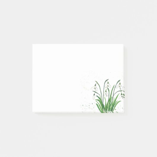 Waterverf witte bloemen post-it® notes (Voorkant)