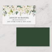 Waterverf Witte Bloemen Trouwregister Informatiekaartje (Voorkant / Achterkant)