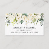 Waterverf Witte Bloemen Trouwregister Informatiekaartje (Voorkant)