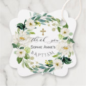 Waterverf Witte bloemen Warm kruis Bedankjes Labels (Achterkant)