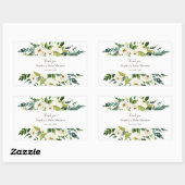 Waterverf Witte Bloemenframe BABY SHOWER Rechthoekige Sticker (Vel)