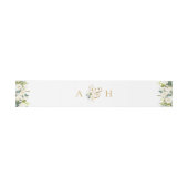 Waterverf Witte Floral Modern Monogram Bruiloft Uitnodigingen Wikkel (Vlak)