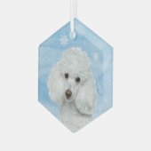 Waterverf Witte hond van de Dog Pet Glas Ornament (Voorkant links)