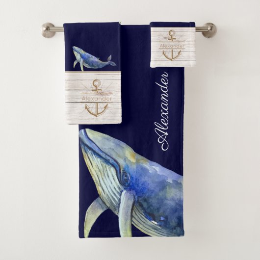 Waterverf Witte houtnaam Bad Handdoek (Insitu)