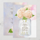 Waterverf Witte Hydrangea Mason Jar Vrijgezellenfe Kaart (Voorkant / Achterkant)