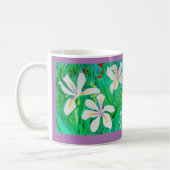 Waterverf witte irissen koffiemok (Links)