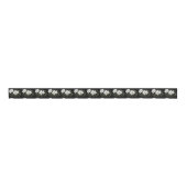 Waterverf Witte Kosmos Bloemen Botanische Schilder Grosgrain Lint (Voorkant)