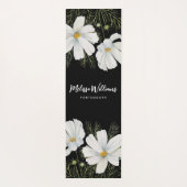 Waterverf Witte Kosmos Bloemen Botanische Schilder Yogamat (Achterkant)