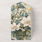 Waterverf witte lelie art nouveau bruiloft all in one uitnodiging (Buitenkant)