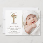 Waterverf Witte Lelie Bloemendoop Foto Kaart (Voorkant)