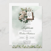 Waterverf witte lelies Holly Bijbeldoop Kaart (Voorkant / Achterkant)