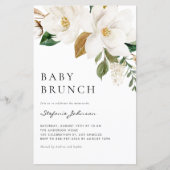 Waterverf Witte Magnolia Baby Brunch Uitnodiging (Voorkant)