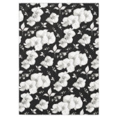 Waterverf Witte Orchidee op Zwart | Tafelkleed (Voorkant)