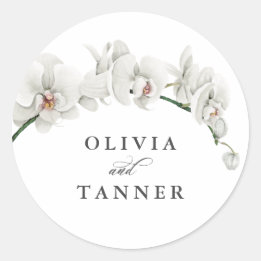 Waterverf Witte Orchideeën Tropical Paradise Bruil Ronde Sticker