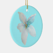 Waterverf witte pastelbloem keramisch ornament (Rechts)