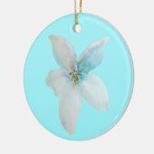 Waterverf witte pastelbloem keramisch ornament (Links)