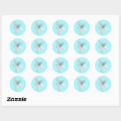 Waterverf witte pastelbloem ronde sticker (Vel)
