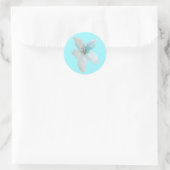 Waterverf witte pastelbloem ronde sticker (Tas)