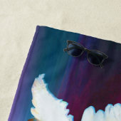 waterverf witte pelicaanse badhanddoek (In situ)