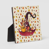 Waterverf Witte Pet en rode bladeren tablet Fotoplaat (Voorkant)