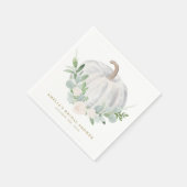 Waterverf Witte Pompoen Herfst Bruidsdouche Servet (Hoek)