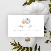 Waterverf witte pompoen luier loterij informatiekaartje