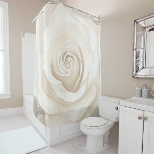 Waterverf witte roos abstracte bloem. douchegordijn (In situ)
