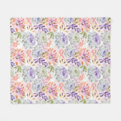 Waterverf witte, roze bloemen fleece deken (Voorkant (Horizontaal))