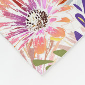 Waterverf witte, roze bloemen fleece deken (Hoek)