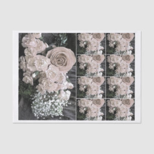 Waterverf Witte rozen babei adem Tissuepapier