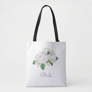 Waterverf witte rozen Tote Bag