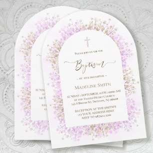 waterverf witte seringen bloemen Doop Kaart