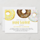 Waterverf Witte Sprinkle Donuts Baby shower Kaart (Voorkant)