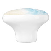 Waterverf witte zeeschildpad keramische knop (Zijkant)