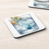 WATERVERF WODKA OP DE ROTSEN BIER ONDERZETTER (Linkerzijde)