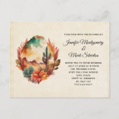 Waterverf woestijn cactus en bergen bruiloft uitnodiging briefkaart (Voorkant)