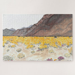 Waterverf Woestijn Wildbloempel Puzzle Legpuzzel