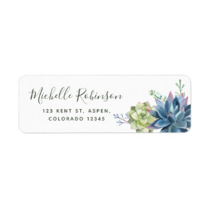 Waterverf woestijnCactus Succulents Wedding Etiket