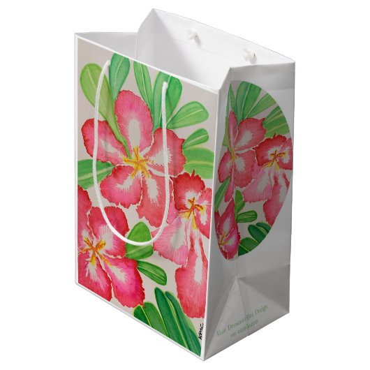 Waterverf woestijnRoos Medium Cadeauzakje (Achterkant Gekanteld)