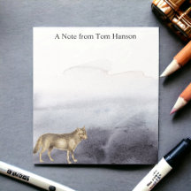 Waterverf Wolf Blue Clouds - Gepersonaliseerd