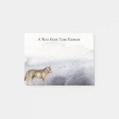 Waterverf Wolf Blue Clouds - Gepersonaliseerd Post-it® Notes (Voorkant)